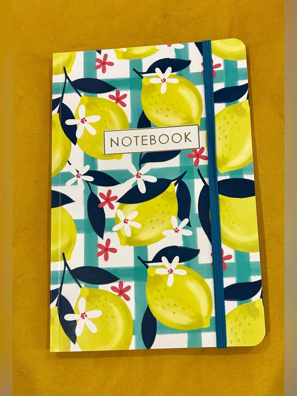 Cherry Shaped Eraser & Lemon Floral Notebook Colorful Stationery Set